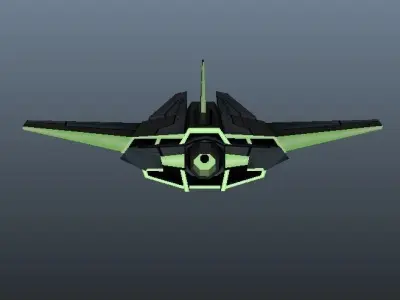 Animated Spacecraft Low-poly 3D model