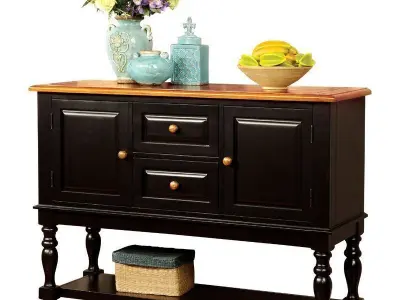 Antique Oak Tanner Country Sideboard 3D model