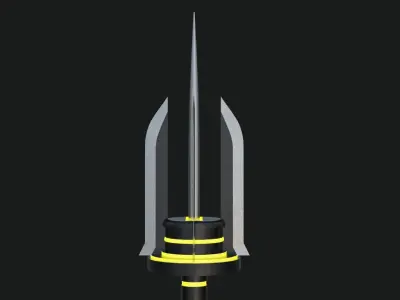 Fantasy Spear Glow 04 Game-Ready PBR  Textures Included Low-poly 3D model