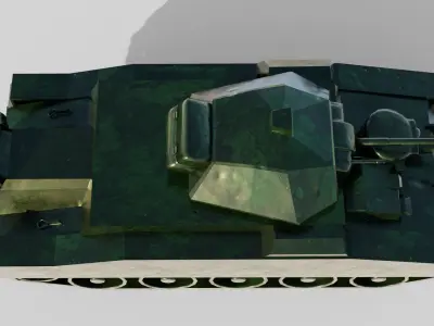 Low-Poly Military Tank 3D Model 3D model