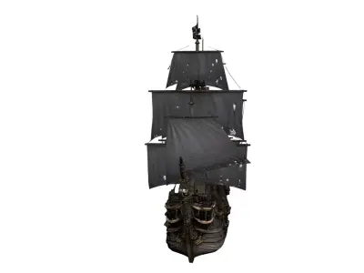 Pirate Ship Realistic Wooden Galleon 3D model