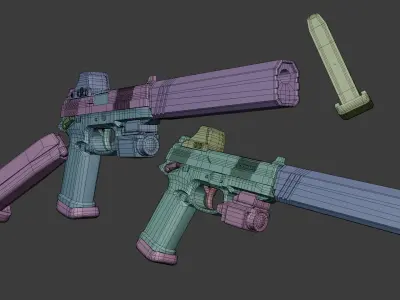 FNX 45 handgun game-ready Low-poly 3D model