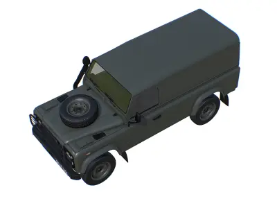 Military Land Rover Defender 110 Low-poly 3D model