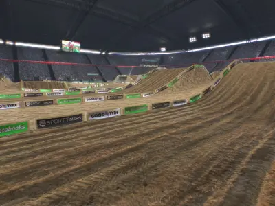Dirt Cross Stadium Race Track 3D model