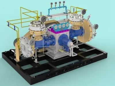 Diaphragm compressor 3D model