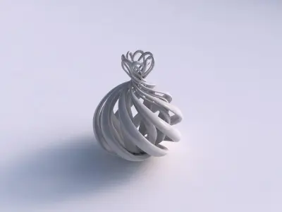 Vase double twisted with squeezed top part wide middle 3D print model