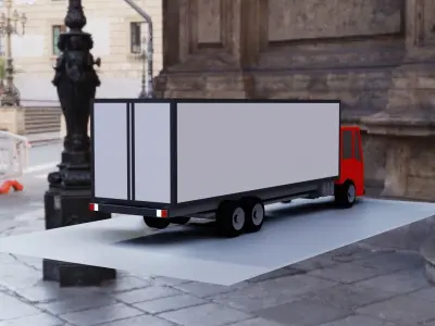 low poly truck street Low-poly 3D model