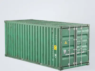 Container 20ft Green 3D model