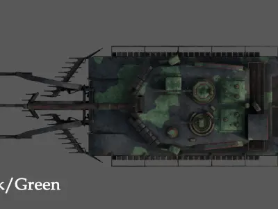 Tank Abrams MinePlow Extra Defense Desert USA Low-poly 3D model