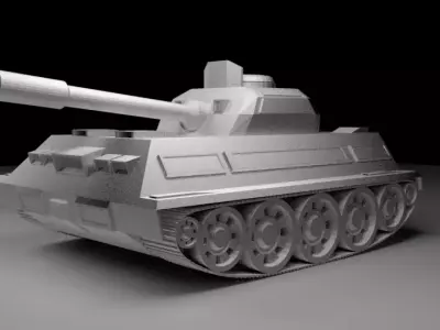 Tank for game Low-poly 3D model