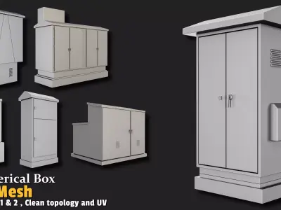 6 Electrical Box Base Mesh Collection Vol 01 Low-poly 3D model