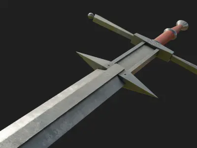 Zweihander Sword - Low Poly Low-poly 3D model