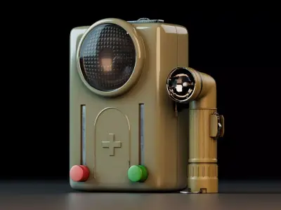 Retro Industrial Emergency Device 3D model