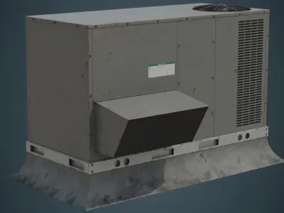 Rooftop AC Unit 2B Low-poly 3D model
