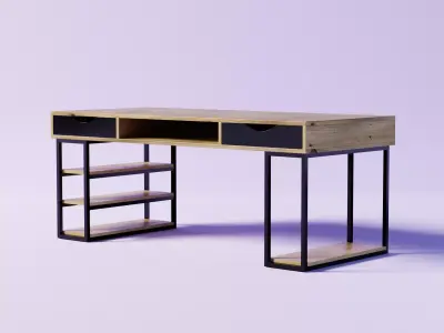 Industrial Desk Free 3D model