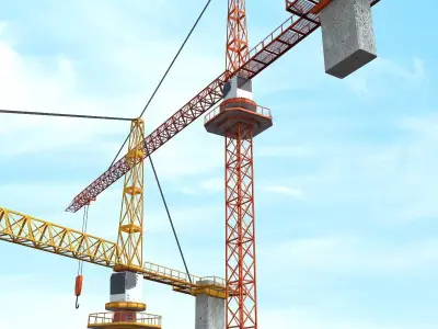 Construction Crane Low-poly 3D model purchase