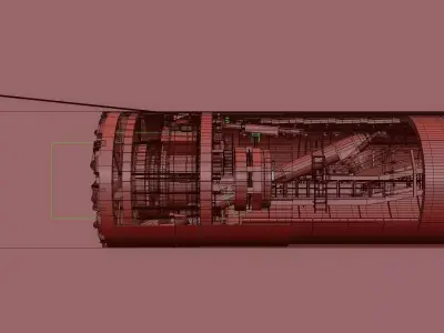 Tunnel boring machine construction 3D model