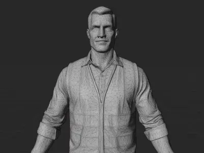 Construction Worker  Low-poly 3D model