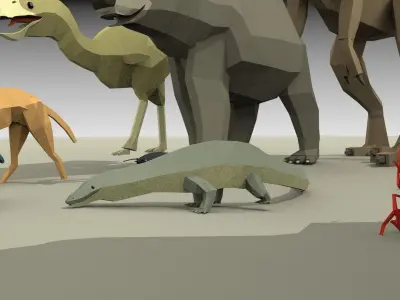 low poly animal pack Low-poly 3D model
