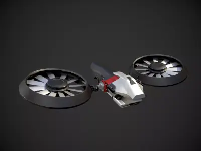 Sci- Fi Drones Pack 3 In 1  Low-poly 3D model