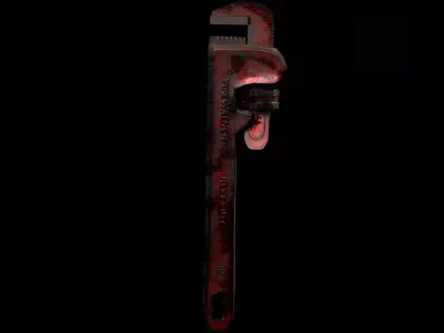industrial Pipe Wrench Game ready Low-poly 3D model