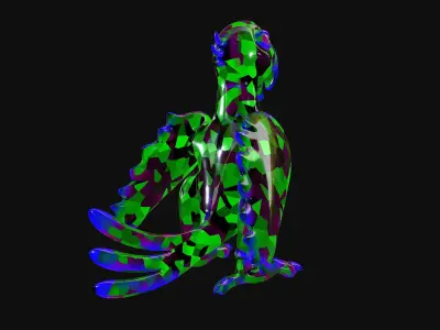 Crystal Parrot Low-poly 3D model