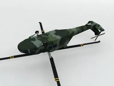 UH 60 Blackhawk Helicopter -2  Low-poly 3D model