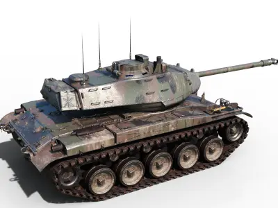 2 coatings of Taiwan M41 Walker Bulldog light tank ROC Army Low-poly 3D model