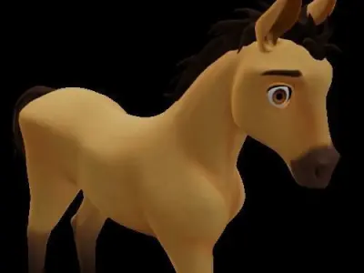 Cute Horse Low-poly 3D model