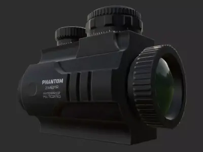 2x Scope low poly  Low-poly 3D model