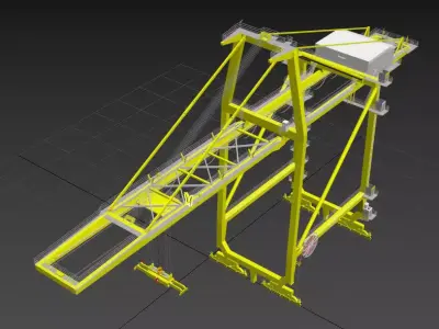 Port Container Crane Low-poly 3D model order