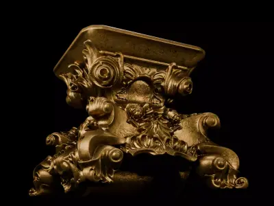 Ornate Corinthian Capital Pedestal - Baroque Decorative Base 3D model