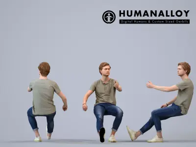 00124Rian010 - Adult Caucasian man sitting casually in public 3D model