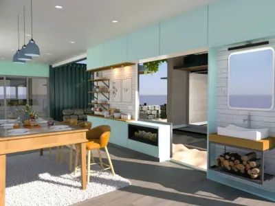  HOME DESIGN  SHIPPING CONTAINER  INTERIOR AND EXTERIOR Free 3D model