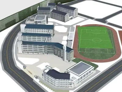 School Building 3D model 31
