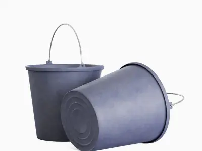 Industrial Plastic Bucket C 01 3D model