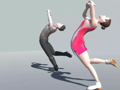 Figure Skating Actions 3D model