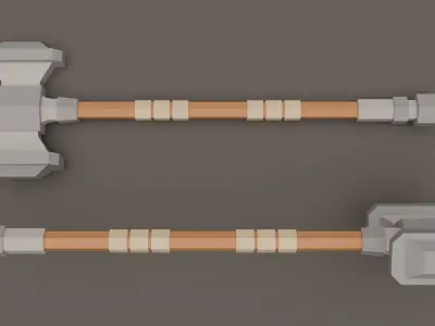 Low Poly Fantasy Weapons Pack Low-poly 3D model