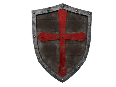 Medieval Shield Game-Ready Ultra Low Poly Low-poly 3D model