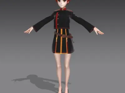 women military uniform Free 3D model