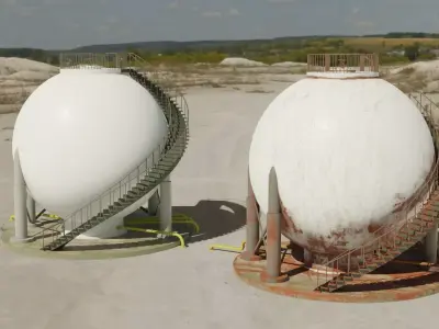 Sphere tank 3D Model Pack buy