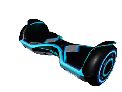 Futuristic Neon Hoverboard 3D Model 3D model