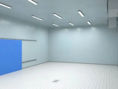  Cold Storage Room Blue Walls and Door 