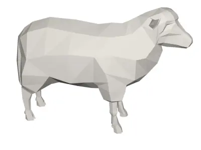 sheep polygonal Low-poly 3D model