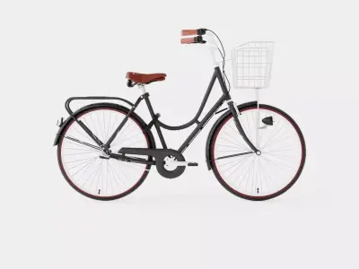 Black Bicycle Low-poly 3D model