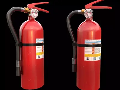 Fire Extinguisher game ready Low-poly PBR textures Low-poly 3D model