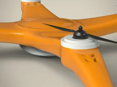 Drone orange flying 3D model