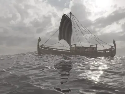 Phoenician Ship Low-poly 3D model