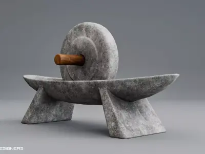 Ancient Stone Grinder Low-poly 3D model
