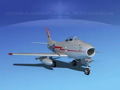 North American F-86 Sabre Jet V07 USAF 3D model
